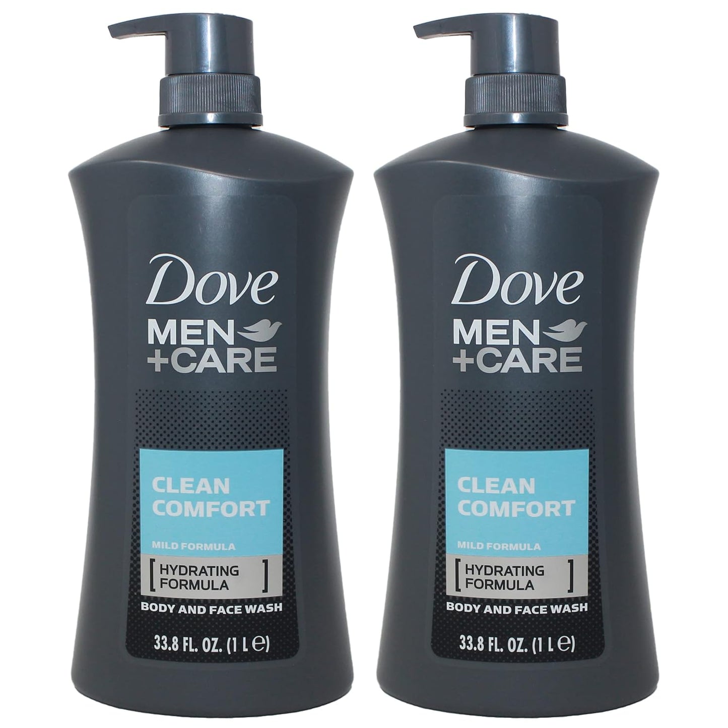 Dove Men Body Wash Clean Comfort 1 Liter (33.8 Oz) - Pack of 2