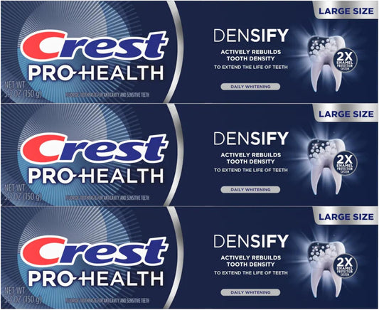 Crest Pro-Health Densify Toothpaste, Daily Whitening 5.3 Oz (Pack of 3)