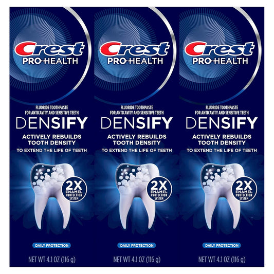 Crest Pro-Health Densify Toothpaste, Daily Fluoride Protection for Sensitive Teeth, 4.1 Oz (Pack of 3)
