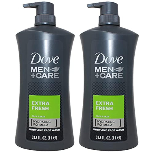 Dove Men Body Wash Extra Fresh 1 Liter (33.8 Oz) - Pack of 2