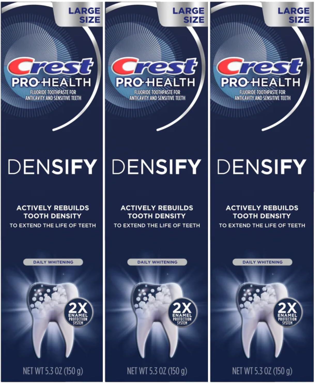 Crest Pro-Health Densify Toothpaste, Daily Whitening 5.3 Oz (Pack of 3)