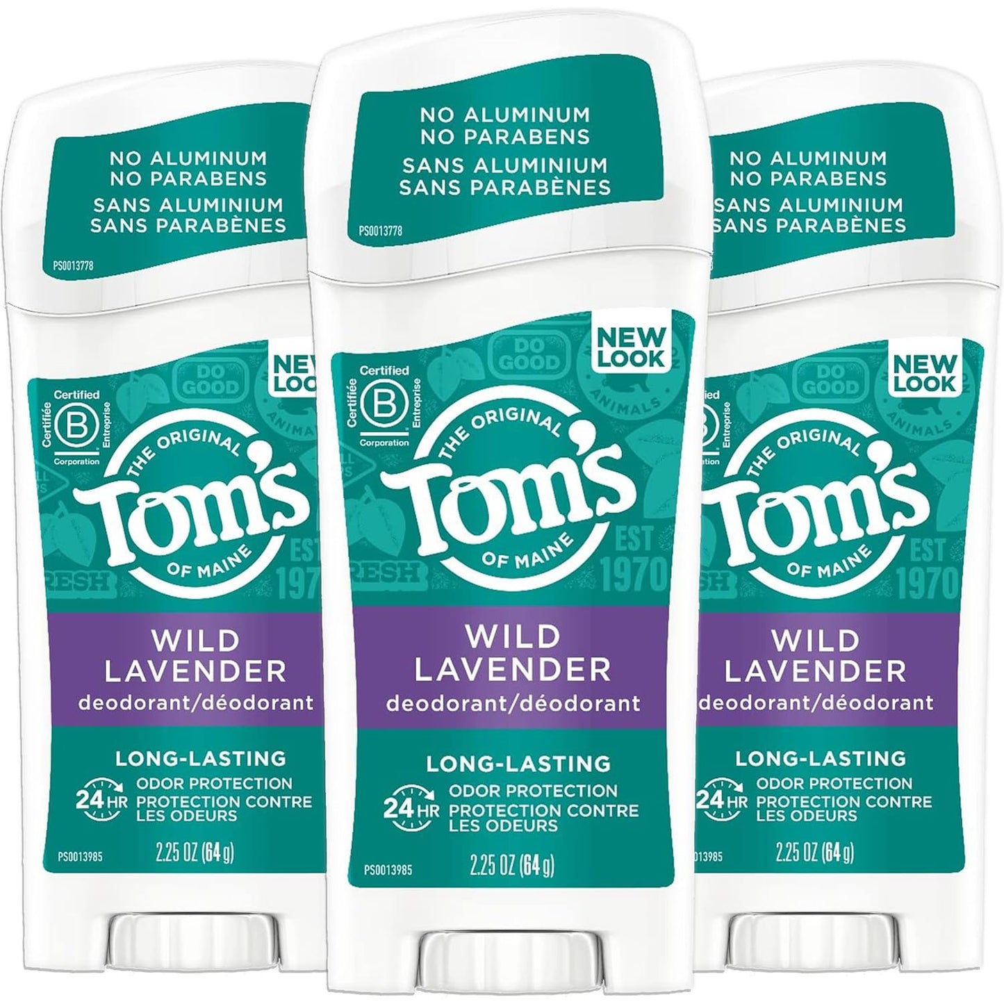 Tom's of Maine Long-Lasting Aluminum-Free Natural Deodorant for Women, Wild Lavender, 2.25 oz. 3-Pack